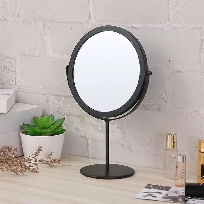 Miroir de Maquillage Rotatif Haute Définition Style Européen en Métal
