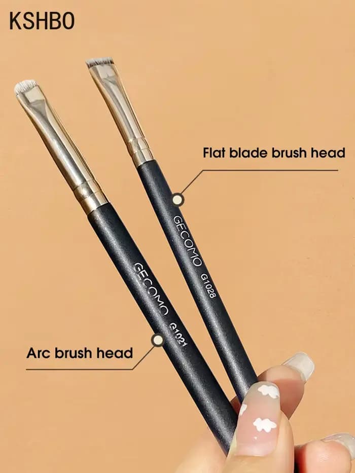 KSHBO Eyeliner brosse à sourcils ne mange pas de poudre facile à guérir la main lame tête plate circulaire Arc réparation des yeux pinceau de maquillage