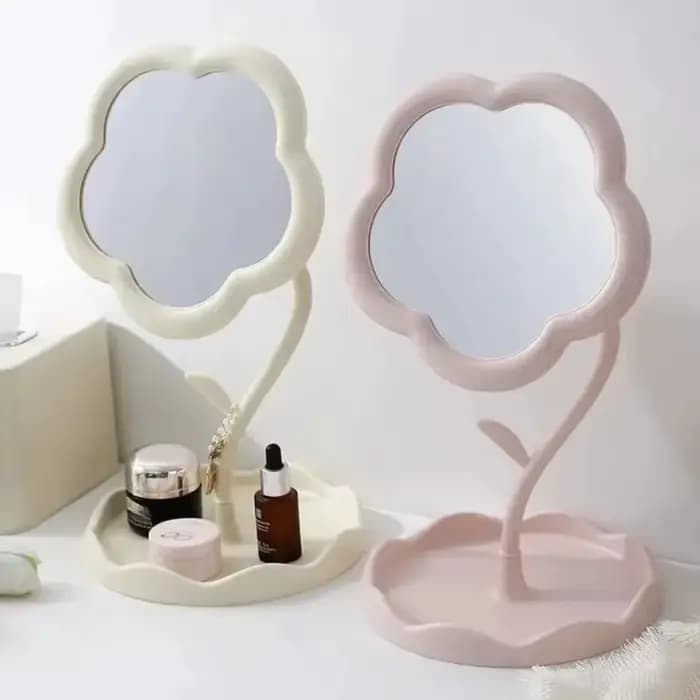 Miroir créatif en forme de fleur pour décoration de maquillage de vanité de bureau