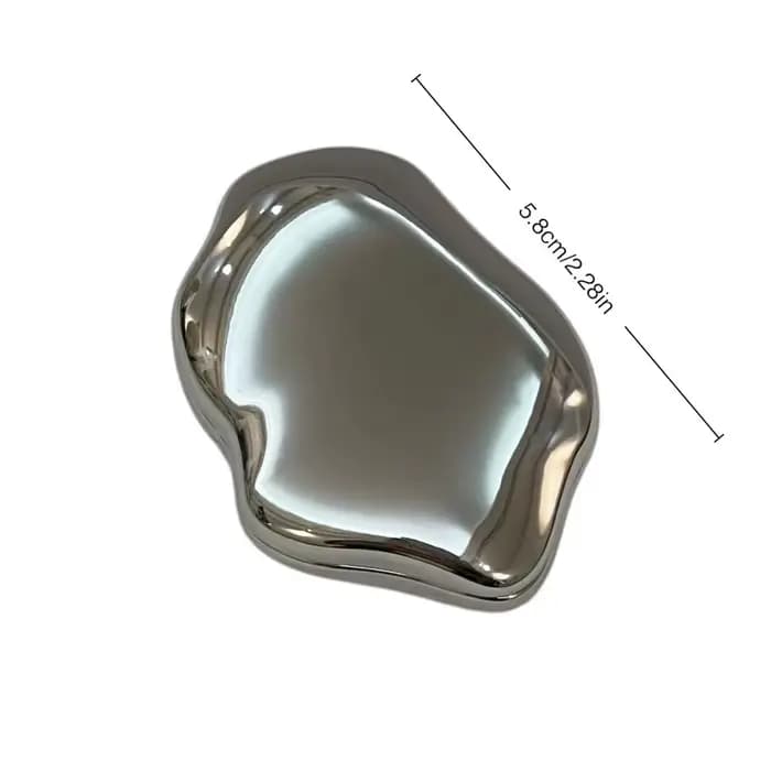 Miroir de maquillage pliable en métal tendance