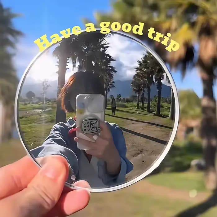 Mini miroir rond pour selfie de voyage