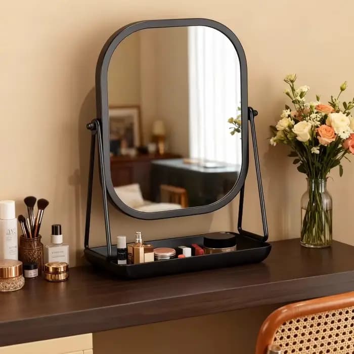 Miroir de maquillage rotatif