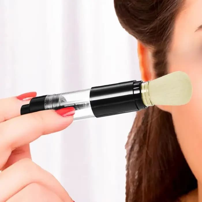 Pinceau à poudre rechargeable pour poudre libre, pinceau de maquillage de voyage, applicateur, pinceaux de maquillage réutilisables pour Contour de Blush en poudre
