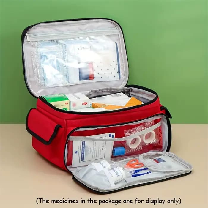 Sac à médicaments de voyage 1 pièce, sac de médicaments familial couramment utilisé, petit sac de rangement de médicaments, boîte de rangement, boîte de rangement d'urgence à domicile