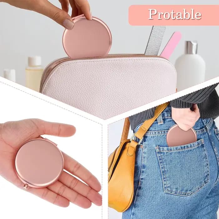 Miroir de maquillage rond pliant pour femme