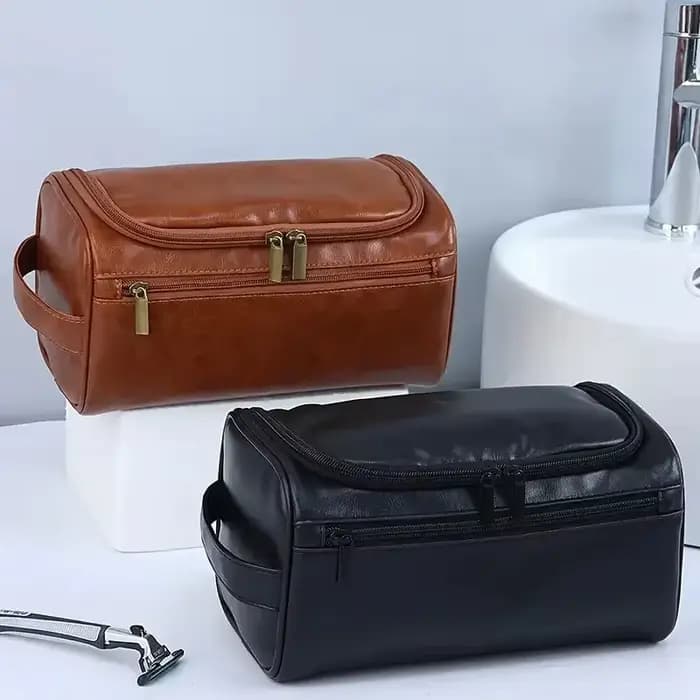 Trousse de Toilette en Cuir pour Hommes et Femmes