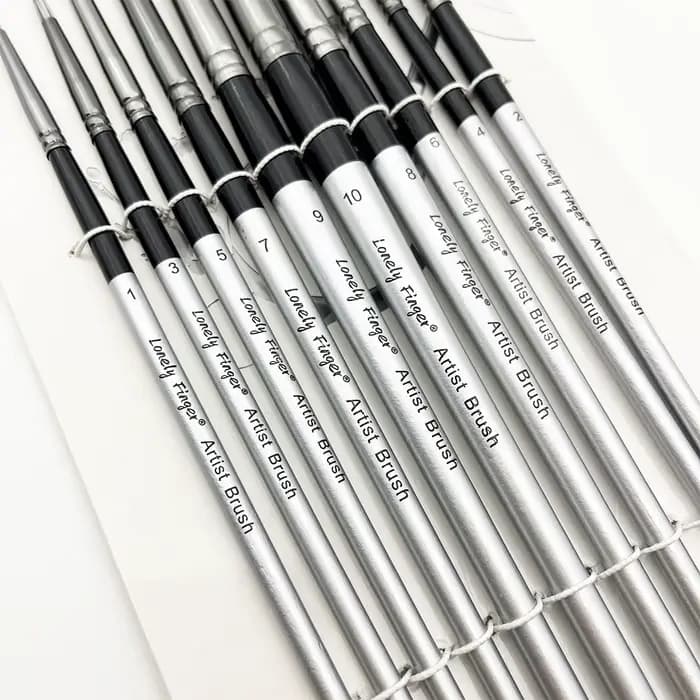Ensemble de pinceaux ronds pour aquarelle - 10 pinceaux professionnels pour gouache, acrylique, miniatures, peinture sur visage