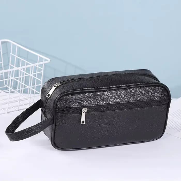 Trousse de toilette de voyage en cuir PU pour hommes et femmes
