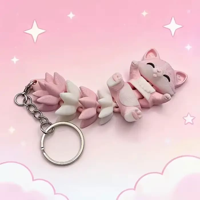 Porte-clés chat rose mignon, un accessoire adorable adapté aux sacs à main, aux sacs à dos et aux portefeuilles