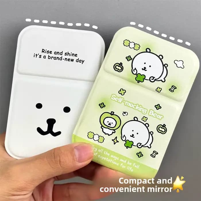 Miroir compact pliable Kawaii Nagano Joke Bear