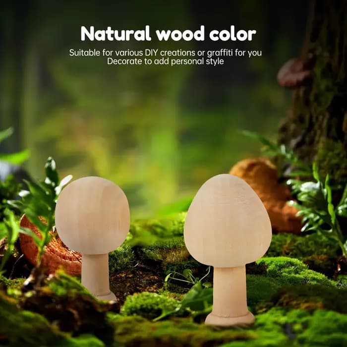 30/40 pièces arbres en bois inachevés peinture à la main couleur artisanat décor d'arbre de noël inachevé bois champignon peinture jouet cadeaux de noël