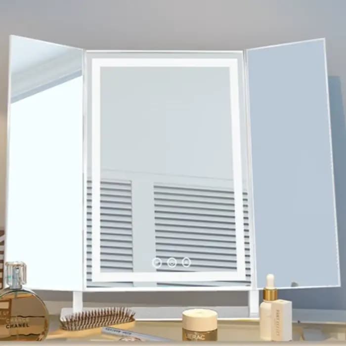 Miroir pliant esthétique Led, miroir de maquillage décoratif de luxe, miroirs de table élégants avec lumière, décoration de chambre à coucher