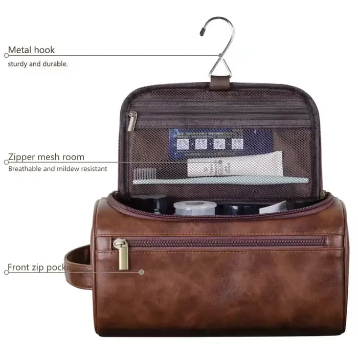 NOUVEAU Trousse de Toilette en Cuir pour Hommes et Femmes