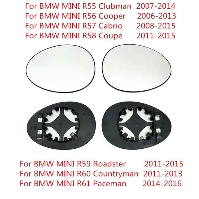 Verre de rétroviseur latéral pour BMW MINI R55 Clubman R56 Cooper R57 Cabrio R58 coupé R59 Roadster R60 Countryman R61 Paceman, accessoires