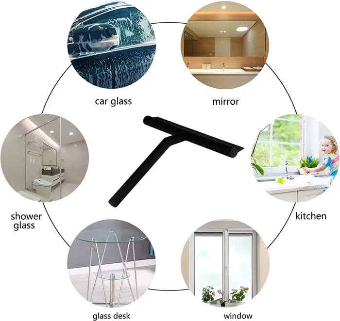 Raclette de douche pour porte en verre, grattoir mural de douche, nettoyeur avec support en Silicone, essuie-glace pour miroir de salle de bains, nettoyage du verre