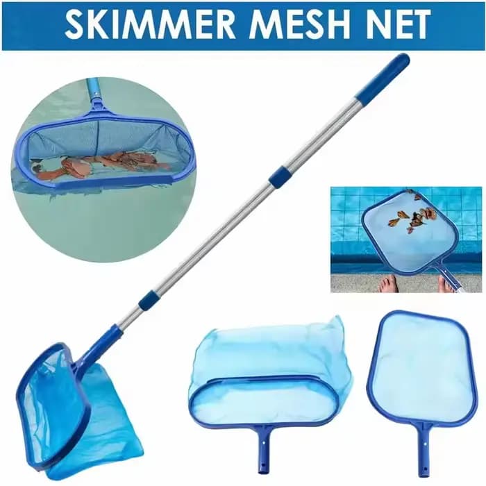 2 pièces de filets de nettoyage pour piscine avec cadre en ABS renforcé et poteau en aluminium, accessoires de nettoyage extérieur
