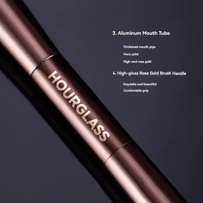 HOURGLASS Pinceau de maquillage professionnel double tête - Kabuki à dessus plat 2 en 1 pour fond de teint liquide