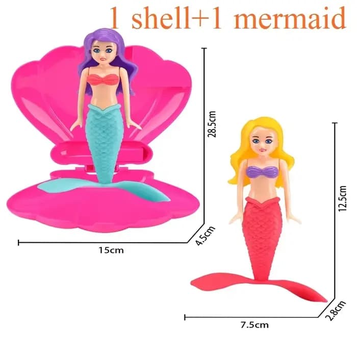 Jouets de piscine de sirène mignons, ornement de coquille de sirène, jouets au trésor, conception montante rotative, cadeau éducatif pour enfants d'âge préscolaire et fille