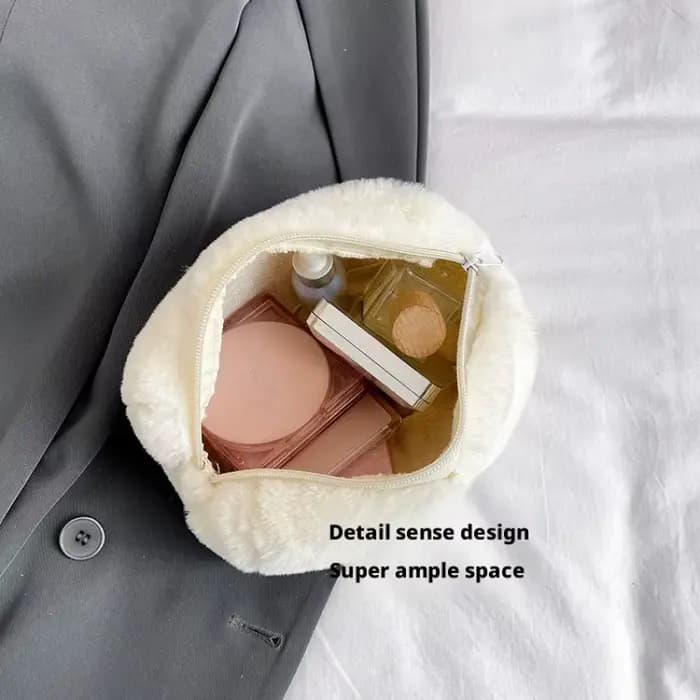 1 joli sac de rangement pour maquillage en peluche - Sac