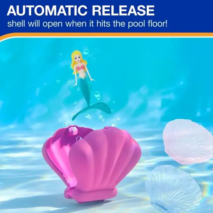 Jouets de piscine de sirène mignons, ornement de coquille de sirène, jouets au trésor, conception montante rotative, cadeau éducatif pour enfants d'âge préscolaire et fille