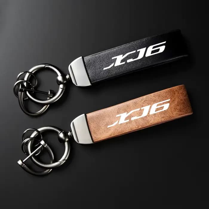Porte-clés en cuir et fibre de carbone, accessoires de moto pour YAMAHA XJ6 DIVERSION 2009 – 2015, porte-clés en daim et cuir de haute qualité
