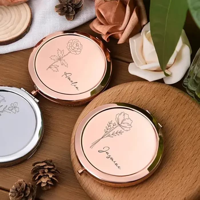 Miroir de maquillage personnalisé avec nom