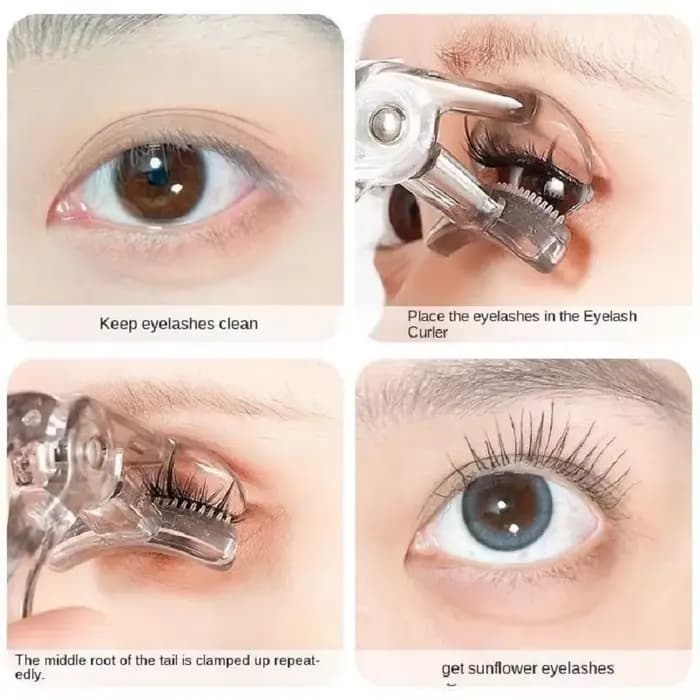 Recourbe-cils double type avec peigne – Options de clips larges et partiels