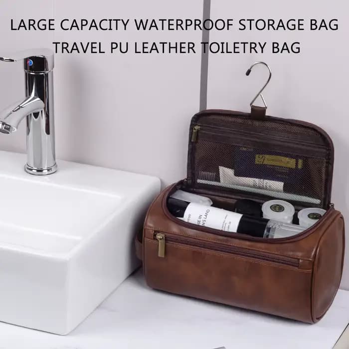 Trousse de toilette en cuir pour hommes et femmes