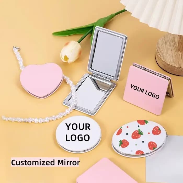 【Logo personnalisé】 50 pièces miroir en cuir PU