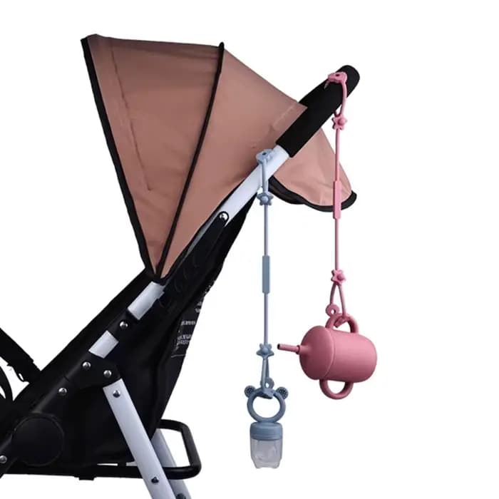 Chaîne de sucette pour bébé avec sangles de sécurité, support en Silicone, accessoire de poussette et chaise haute, sangle porte-gobelet pour landau