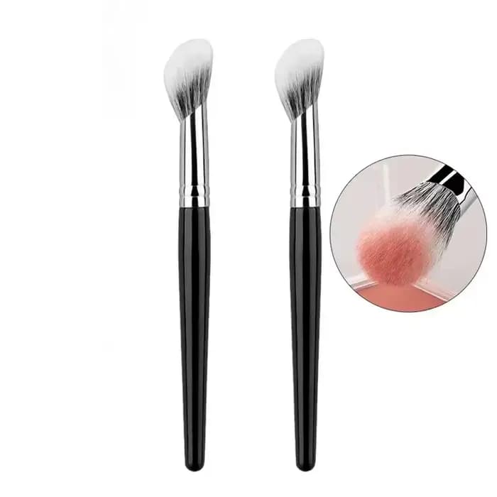 1/2Pcs Peach Heart Blusher Brush - Petit pinceau plat et précis pour le blush en poudre/crème/liquide
