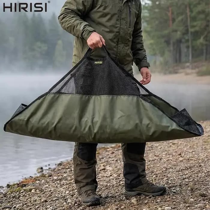 Sac de pesée Hirisi pour poisson, tapis de débarquement, protection pour balance numérique, souple et portable, accessoires de pêche à la carpe et à la pêche au vif