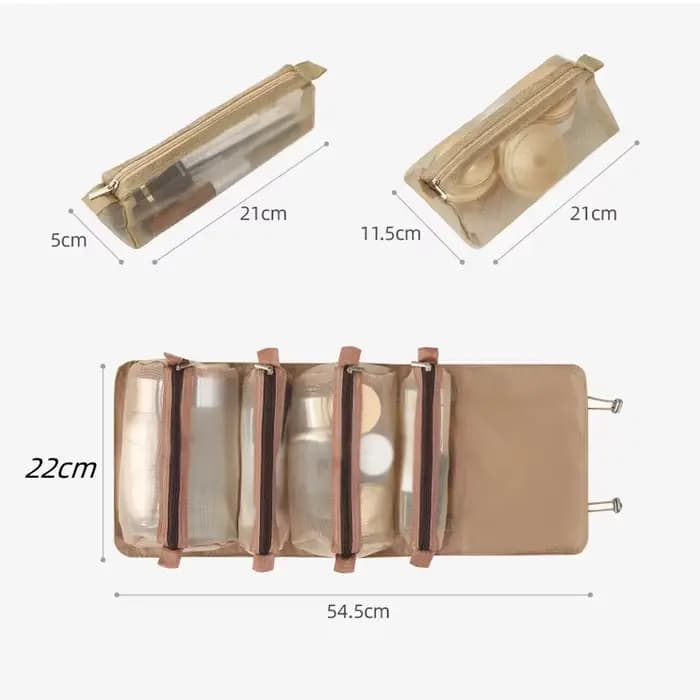 Trousse à cosmétiques détachable Portable grande capacité 4 en 1