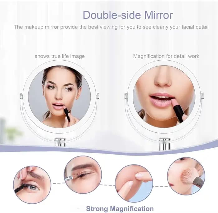 Miroir de maquillage avec support
