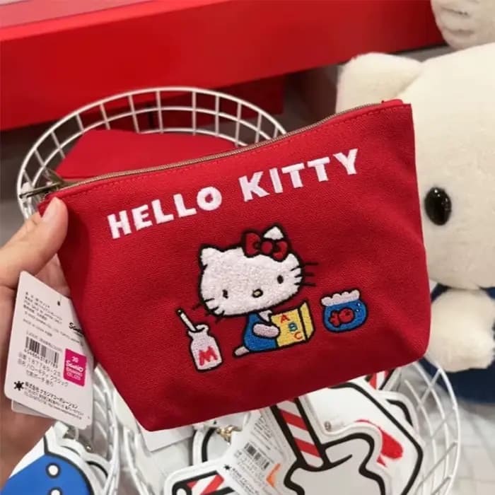 Kawaii – trousse de maquillage rouge Hello Kitty pour femmes