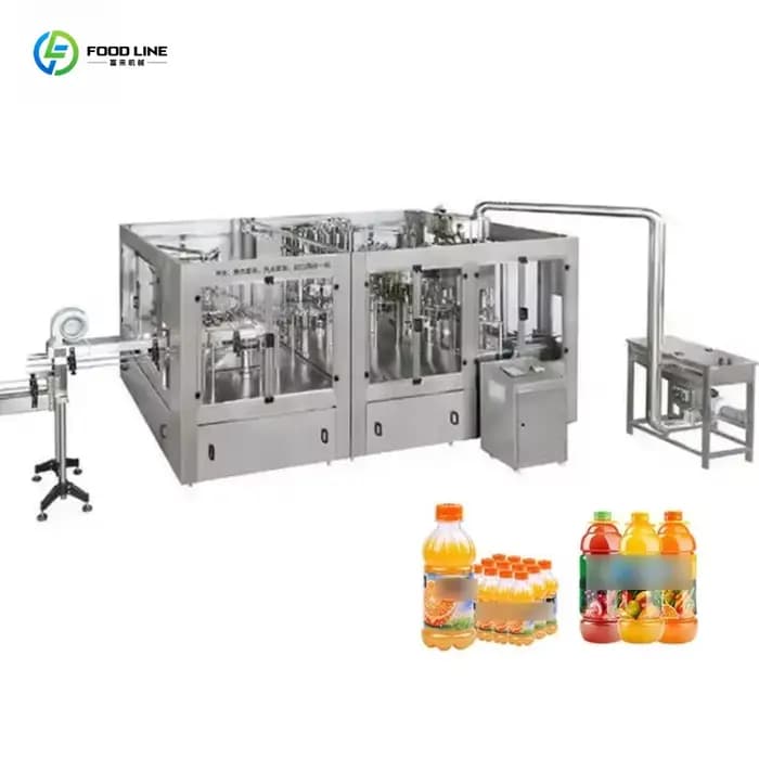 Système de remplissage et de bouchage automatique personnalisé avec commande PLC, ligne de production de jus d'orange, de pomme et de raisin Goffar