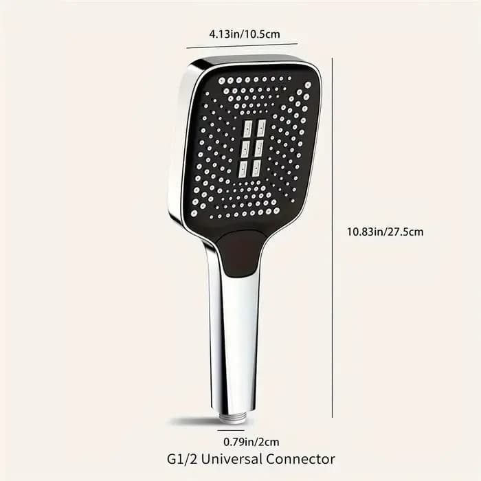 Pommeau de douche à effet pluie réglable, 3 modes, pommeau de douche à grand débit, haute pression, économie d'eau, accessoires de centre commercial