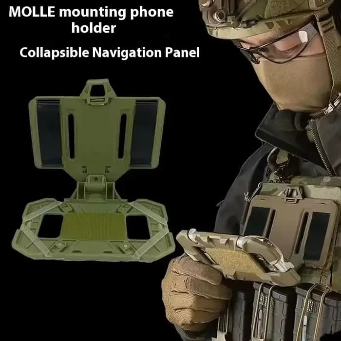 Panneau administratif tactique MOLLE pliable, support de téléphone GPS, accessoire pour gilet de poitrine, pour la chasse, l'airsoft et les activités de plein air