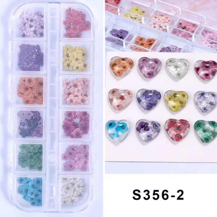 12 grilles 3D fleur colorée Ultra-mince résine remplissage pâte de bois tranche petite marguerite ongles décalcomanies