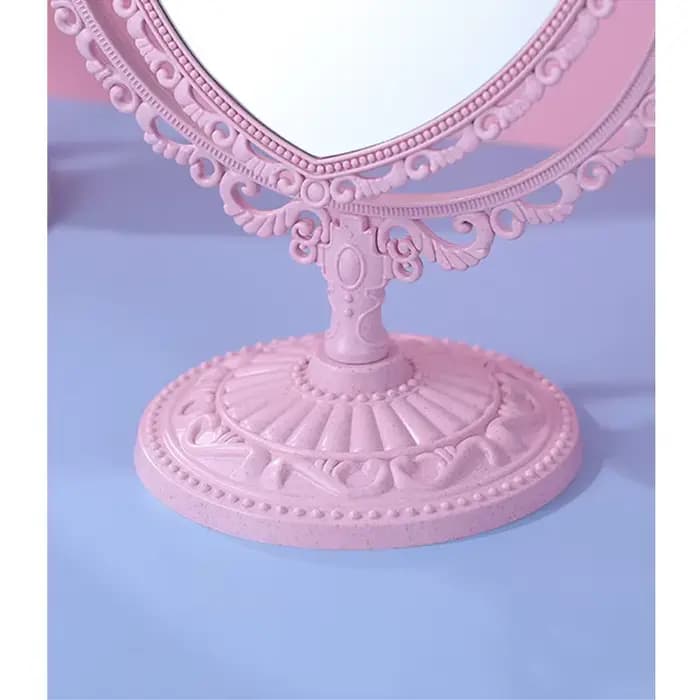 Miroir de maquillage de bureau européen rétro double face