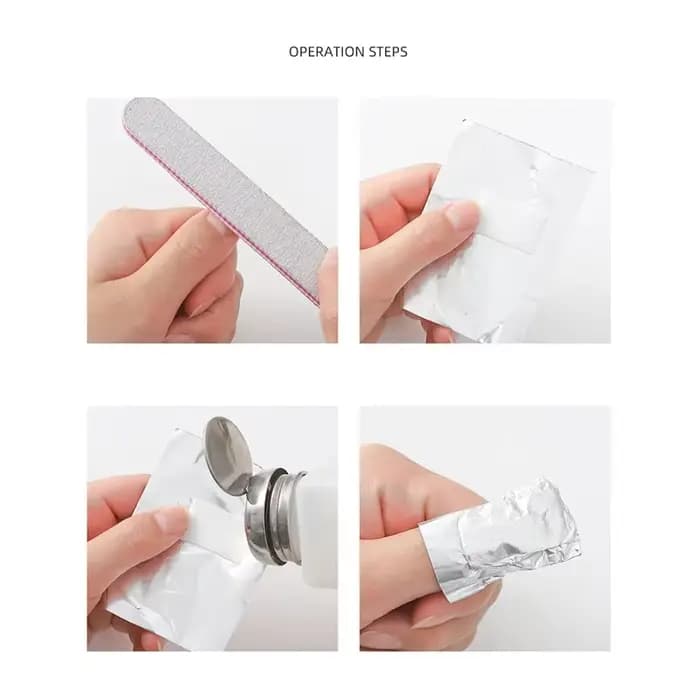 100 pièces sac feuille d'aluminium Nail Art tremper le vernis à ongles enlèvement enveloppes serviet