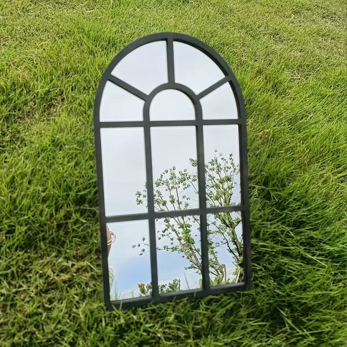 1 pièce Miroir mural arqué en bois et acrylique