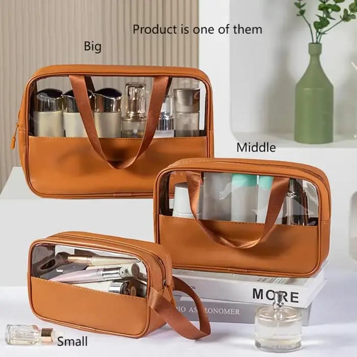 Trousse de toilette pour femmes et hommes, organisateur de voyage cosmétique de maquillage translucide et imperméable pour accessoires, articles de toilette