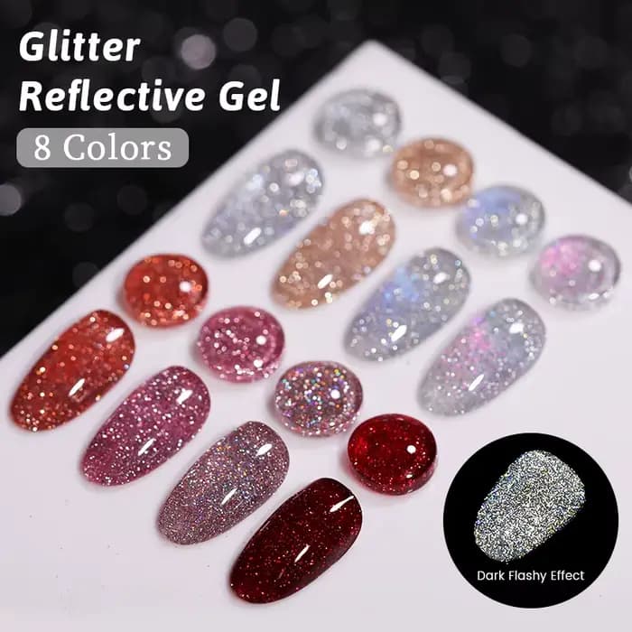 UR SUGAR 15ml Champagne or argent réfléchissant paillettes Gel vernis à ongles vernis Semi Permanent