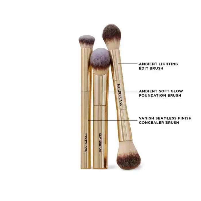 HOURGLASS Complexion Essentials Brush Set - Pinceaux de maquillage Dragon série 3 avec une boîte d'emballage et un seau