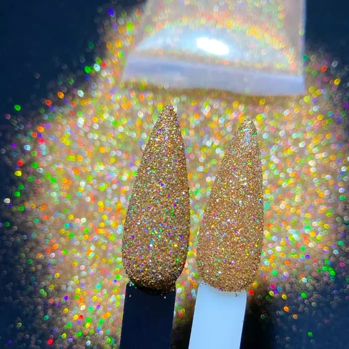 Poudre de paillettes pour ongles de noël or/argent