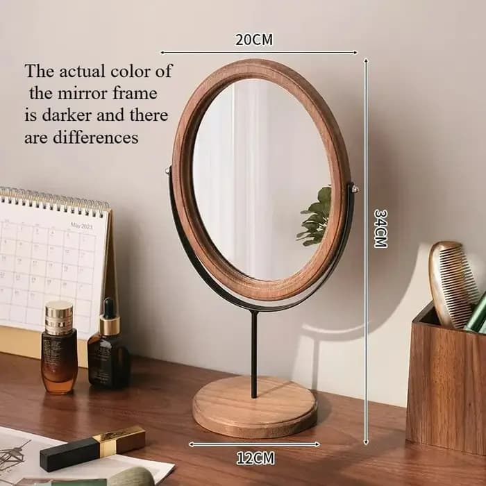 Miroir de courtoisie décoratif rétro en bois de style chinois