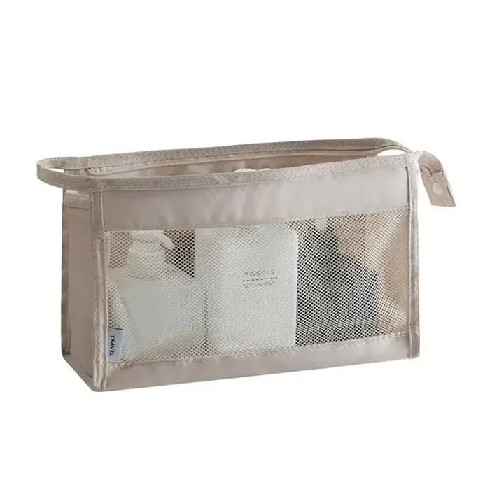 Trousse de toilette et de maquillage personnalisée avec initiales, conçue avec des motifs en grille