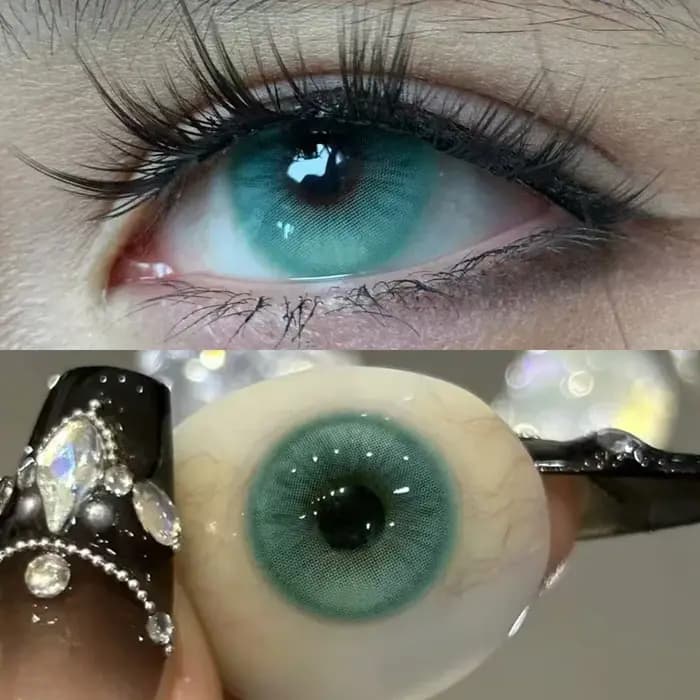 Lentilles de Contact de couleur verte pour les yeux 1 paire Cosplay Prescription pour myopia0-800 degrés