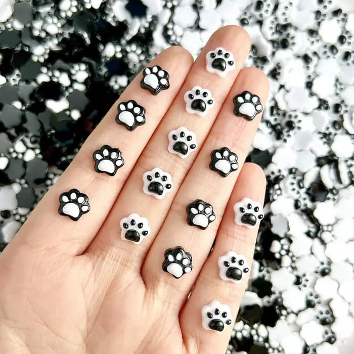 20 pièces lumineux belle chiot griffes résine ongles breloques coloré créatif simulé animaux